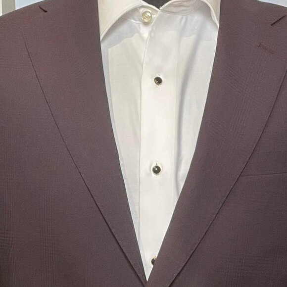 IKE BEHAR BURGUNDY DESIGNER SLIM FIT SUIT - Picture 5 of 8